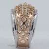 LARGE 2.04CT WHITE & FANCY YELLOW DIAMOND 18KT 2 TONE GOLD 3D ANNIVERSARY RING