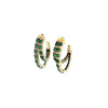 2.12CT DIAMOND & AAA EMERALD 18KT YELLOW GOLD 3D INSIDE OUT DOUBLE HOOP EARRINGS