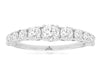 1.0CT DIAMOND 14KT WHITE GOLD 3D ROUND GRADUATING SEMI ETERNITY ANNIVERSARY RING