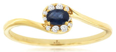 .29CT DIAMOND & AAA SAPPHIRE 14KT YELLOW GOLD 3D CRISS CROSS LOVE KNOT FUN RING