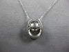 .50CT DANCING DIAMOND 14KT WHITE GOLD 3D LUCKY HORSESHOE FILIGREE PENDANT #27995