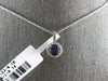.84CT DIAMOND & AAA SAPPHIRE 14KT WHITE GOLD CLASSIC ROUND HALO FLOATING PENDANT