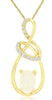 .43CT DIAMOND & AAA OPAL 14K YELLOW GOLD OVAL & ROUND TEAR DROP FLOATING PENDANT