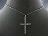 ANTIQUE LARGE .10CT DIAMOND 14KT WHITE GOLD MULTI FLOWER CROSS FLOATING PENDANT