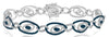 4.19CT WHITE & BLUE DIAMOND 14KT WHITE GOLD 3D MULTI OVAL LINK ETERNITY BRACELET