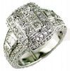 ESTATE 1.50CT DIAMOND 14KT WHITE GOLD ROUND PRINCESS & BAGUETTE ANNIVERSARY RING
