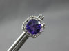 1.08CT DIAMOND & AAA AMETHYST 14KT WHITE GOLD CUSHION & ROUND HALO STUD EARRINGS