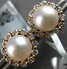 .47CT DIAMOND & AAA SOUTH SEA PEARL 18KT ROSE AND 14KT YELLOW GOLD STUD EARRINGS