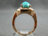 LARGE .80CT DIAMOND & AAA TURQUOISE 14KT ROSE GOLD 3D OVAL & BAGUETTE FUN RING