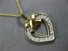 ESTATE .30CT DIAMOND 14KT 2 TONE GOLD CLASSIC OPEN HEART X LOVE FLOATING PENDANT