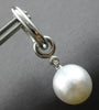 LARGE .50CT DIAMOND & AAA SOUTH SEA PEARL 18K WHITE GOLD HUGGIE HANGING EARRINGS