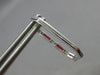.65CT DIAMOND & AAA RUBY 14KT WHITE GOLD ROUND & BAGUETTE HOOP HANGING EARRINGS