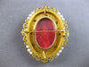 ANTIQUE LARGE DIAMOND & AAA SOUTH SEA PEARL 18K YELLOW GOLD BROOCH PENDANT 28156