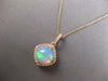 2.39CT DIAMOND & AAA AUSTRALIAN OPAL 14KT ROSE GOLD 3D CUSHION FLOATING PENDANT