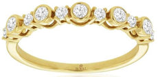 .33CT DIAMOND 14KT YELLOW GOLD 3D ROUND BEZEL & PRONG WEDDING ANNIVERSARY RING