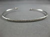 ESTATE .37CT DIAMOND 18K WHITE GOLD 3D CLASSIC 2MM FLEXIBLE CUFF BANGLE BRACELET