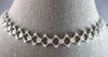 WIDE 1.0CT DIAMOND 14KT WHITE GOLD ETOILE BEZEL CRISS CROSS GEOMETRICAL NECKLACE