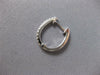 ESTATE .26CT DIAMOND 14K WHITE GOLD 3D CLASSIC OVAL HUGGIE HOOP HANGING EARRINGS