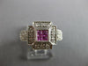 .79CT DIAMOND & AAA PINK SAPPHIRE 18KT WHITE GOLD 3D PRINCESS & ROUND CROSS RING