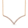 .30CT DIAMOND 14K ROSE GOLD CLASSIC V SHAPE BUTTERFLY GRADUATING LOVE NECKLACE