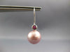 .07CT AAA RUBY & PINK SOUTH SEA PEARL 14KT WHITE GOLD LEVERBACK HANGING EARRINGS