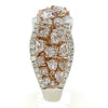 3.81CT WHITE & PINK DIAMOND 18KT WHITE & ROSE GOLD MULTI SHAPE CLUSTER LOVE RING