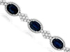 11.33CT DIAMOND & AAA SAPPHIRE 14KT WHITE GOLD OVAL & ROUND ROPE TENNIS BRACELET