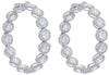 EXTRA LARGE 12.2CT DIAMOND 18KT WHITE GOLD ROUND HALO INSIDE OUT HOOP EARRINGS