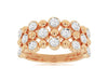 WIDE .75CT DIAMOND 14KT ROSE GOLD 3D ROUND 3 ROW BEZEL BEADED ANNIVERSARY RING