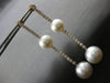 EXTRA LARGE & LONG 1.81CT DIAMOND & AAA SOUTH SEA PEARL 18KT ROSE GOLD EARRINGS