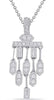 .48CT DIAMOND 14KT WHITE GOLD 3D ROUND & BAGUETTE CHANDELIER FLOATING PENDANT