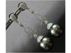 ESTATE LARGE 1.04CT DIAMOND & AAA TAHITIAN PEARL 18K WHITE GOLD 3D FUN HANGING EARRINGS