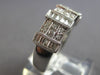 WIDE .78CT DIAMOND 18KT WHITE GOLD 3D ROUND & BAGUETTE WEDDING ANNIVERSARY RING