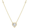ESTATE .31CT DIAMOND 14KT YELLOW GOLD 3D CLASSIC HEART HALO BY THE YARD NECKLACE