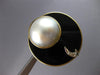 EXTRA LARGE .12CT DIAMOND & AAA PEARL & ONYX 14KT TWO TONE GOLD EARRINGS #27536