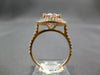 ESTATE LARGE 2.94CT DIAMOND & AAA MORGANITE 14KT ROSE GOLD 3D ENGAGEMENT RING