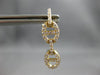 ESTATE .68CT DIAMOND 18KT YELLOW GOLD 3D DOUBLE LOVE KNOT FUN HANGING EARRINGS