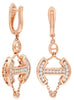 ESTATE .45CT DIAMOND 18KT ROSE GOLD 3D ROUND CHANDELIER FUN HANGING EARRINGS
