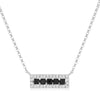 .36CT DIAMOND & AAA SAPPHIRE 14KT WHITE GOLD 3D 5 STONE RECTANGULAR FUN NECKLACE