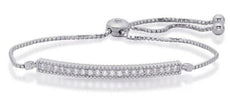 .48CT DIAMOND 14KT WHITE GOLD 3D ROUND FILIGREE ADJUSTABLE BAR TENNIS BRACELET