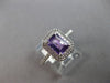 1.12CT DIAMOND & AAA AMETHYST 14KT WHITE GOLD EMERALD CUT & ROUND HALO LOVE RING