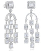 EXTRA LARGE 1.94CT DIAMOND 18KT WHITE GOLD ROUND & BAGUETTE CHANDELIER EARRINGS