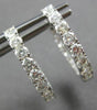 ESTATE 1.45CT DIAMOND 18KT WHITE GOLD 3D INSIDE OUT OVAL HOOP HANGING EARRINGS