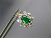 LARGE 3.5CT CUBIC ZIRCONA & AAA SYNTHETIC EMERALD 14K YELLOW GOLD EARRINGS 27401