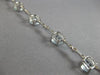 ESTATE LONG 6.40CT DIAMOND & AAA AQUAMARINE 14KT WHITE GOLD 3D TENNIS BRACELET