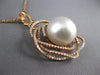 ESTATE LARGE .68CT DIAMOND & AAA SOUTH SEA PEARL 18KT ROSE GOLD 3D FLOWER PENDANT