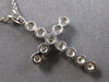 ESTATE .55CT DIAMOND 14KT WHITE GOLD 3D CLASSIC ROUND CROSS FLOATING PENDANT