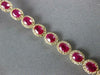 8.40CT DIAMOND & AAA RUBY 14KT YELLOW GOLD 3D OVAL & ROUND HALO TENNIS BRACELET