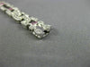 WIDE & LONG 1.92CT DIAMOND & AAA PINK SAPPHIRE 18K WHITE GOLD 3D TENNIS BRACELET