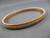 ESTATE WIDE .82CT DIAMOND 14KT ROSE GOLD 3D BEADED FLEXIBLE FUN BANGLE BRACELET